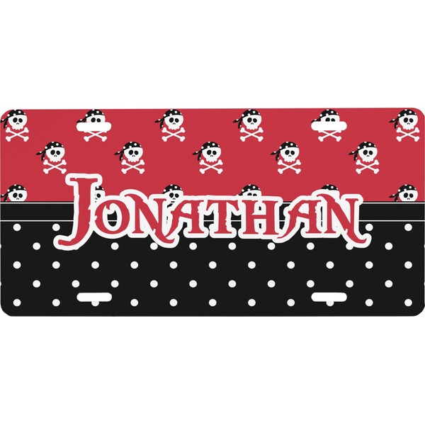 Custom Pirate & Dots Front License Plate (Personalized)