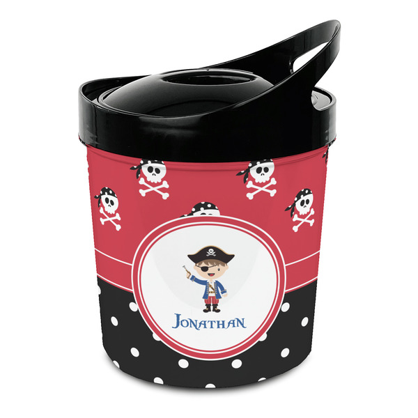Custom Pirate & Dots Plastic Ice Bucket (Personalized)