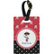 Pirate & Dots Plastic Luggage Tag - Rectangular w/ Name or Text