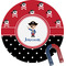Pirate & Dots Round Fridge Magnet (Personalized)