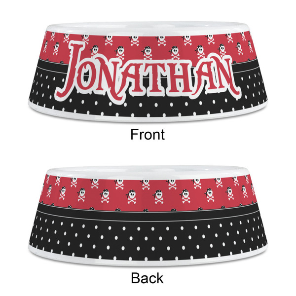 Pirate & Dots Plastic Pet Bowls - Medium - APPROVAL