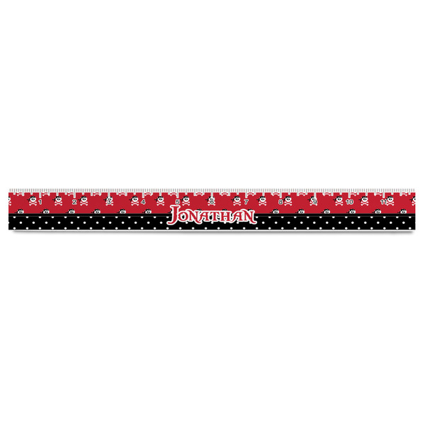 Pirate & Dots Plastic Ruler - 12" - FRONT
