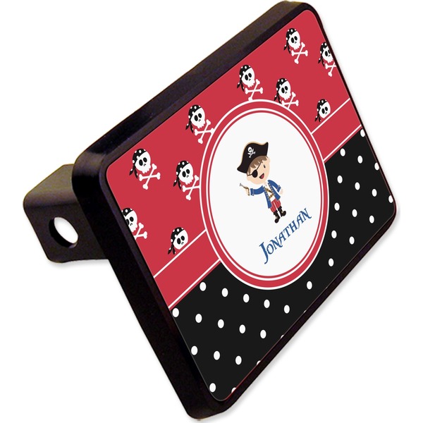 Custom Pirate & Dots Rectangular Trailer Hitch Cover - 2" (Personalized)