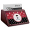Pirate & Dots Red Mahogany Business Card Holder - Angle
