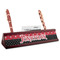 Pirate & Dots Red Mahogany Nameplates with Business Card Holder - Angle