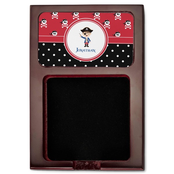Pirate & Dots Red Mahogany Sticky Note Holder - Flat