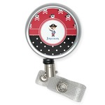 Pirate & Dots Retractable Badge Reel (Personalized)
