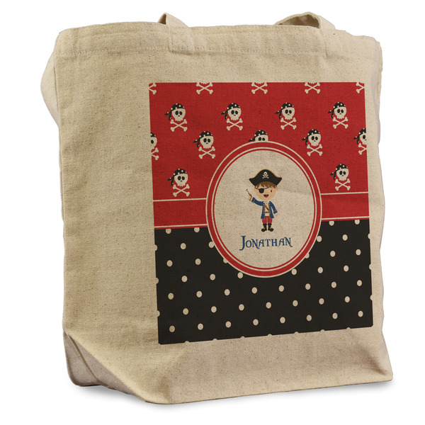 Custom Pirate & Dots Reusable Cotton Grocery Bag - Single (Personalized)