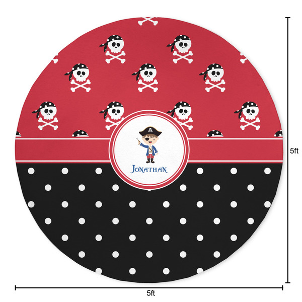 Pirate & Dots Round Area Rug - Size