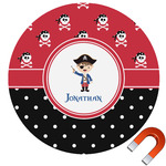 Pirate & Dots Round Car Magnet - 10" (Personalized)