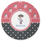 Pirate & Dots Round Rubber Backed Coaster (Personalized)