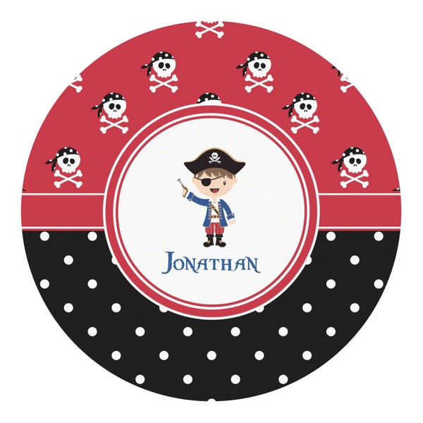 Custom Pirate & Dots Round Decal (Personalized)
