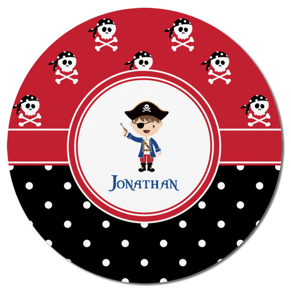 Pirate & Dots Round Fridge Magnet - FRONT