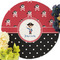 Pirate & Dots Round Linen Placemats - Front (w flowers)