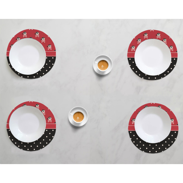 Pirate & Dots Round Linen Placemats - LIFESTYLE (set of 4)