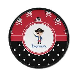 Pirate & Dots Iron On Round Patch w/ Name or Text