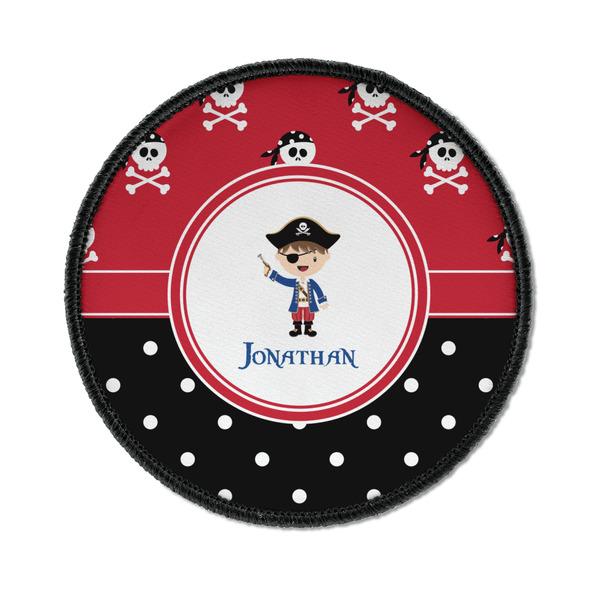 Custom Pirate & Dots Iron On Round Patch w/ Name or Text
