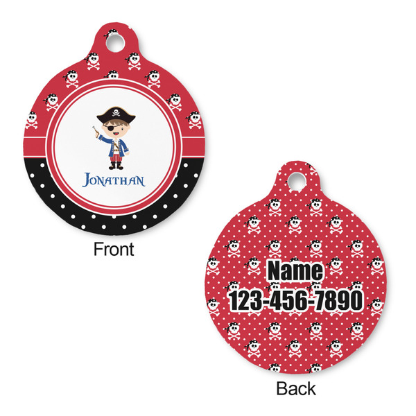 Pirate & Dots Round Pet ID Tag - Large - Approval