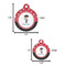Pirate & Dots Round Pet ID Tag - Large - Comparison Scale