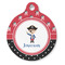 Pirate & Dots Round Pet ID Tag - Large - Front