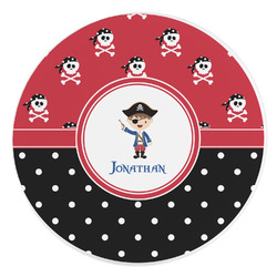 Pirate & Dots Round Stone Trivet (Personalized)