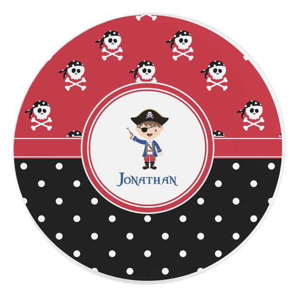 Custom Pirate & Dots Round Stone Trivet (Personalized)