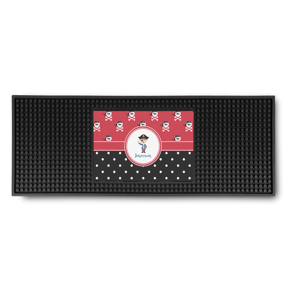 Custom Pirate & Dots Rubber Bar Mat (Personalized)