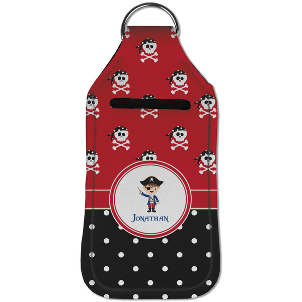 Pirate & Dots Sanitizer Holder Keychain - Large (Front)