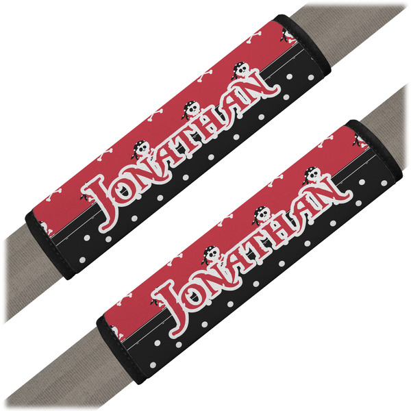 Custom Pirate & Dots Seat Belt Covers (Set of 2) (Personalized)