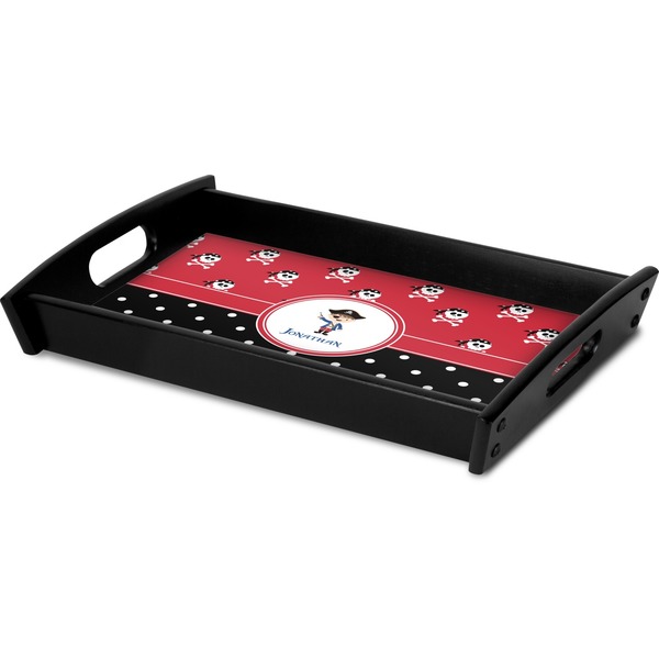 Pirate & Dots Serving Tray Black - Corner