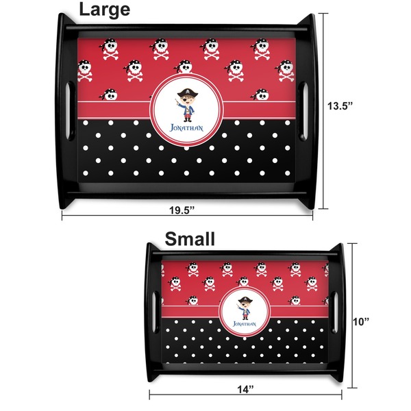 Pirate & Dots Serving Tray Black Sizes