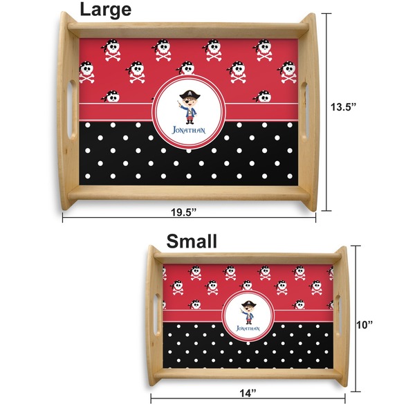 Pirate & Dots Serving Tray Wood Sizes