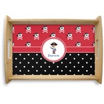 Pirate & Dots Natural Wooden Tray - Small (Personalized)