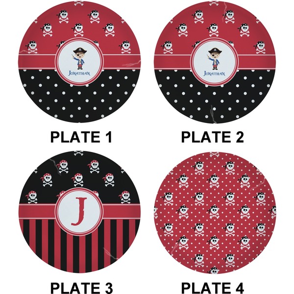 Pirate & Dots Set of Lunch / Dinner Plates (Approval)