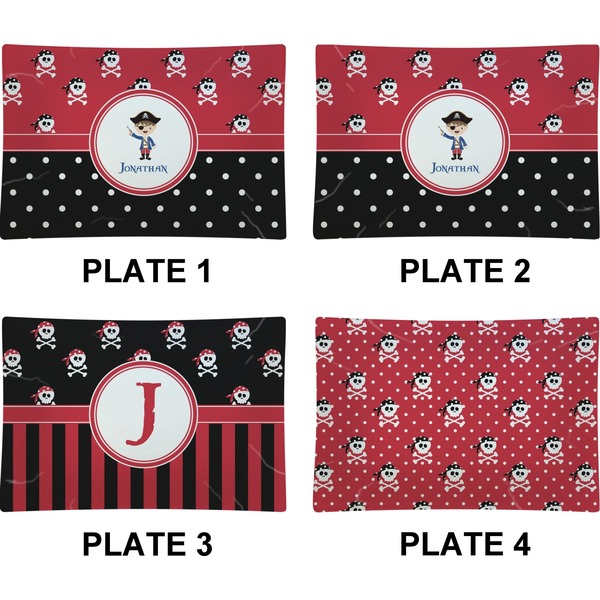 Pirate & Dots Set of Rectangular Appetizer / Dessert Plates (Approval)