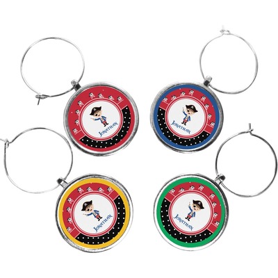 Pirate & Dots Wine Charms (Set of 4) (Personalized)