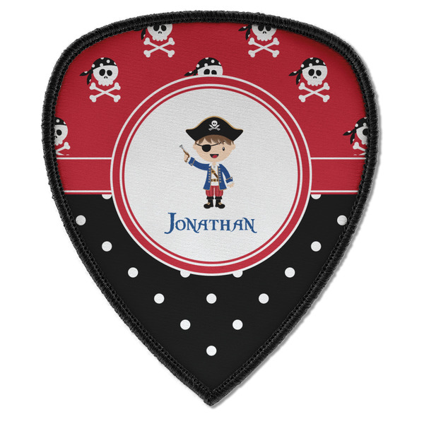 Custom Pirate & Dots Iron on Shield Patch A w/ Name or Text