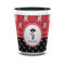 Pirate & Dots Ceramic Shot Glass - 1.5 oz - Two Tone - Set of 4 (Personalized)