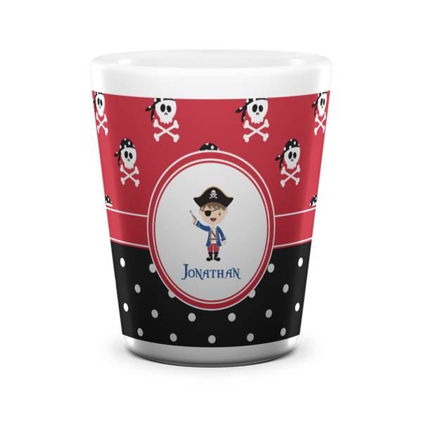 Pirate & Dots Shot Glass - White - FRONT