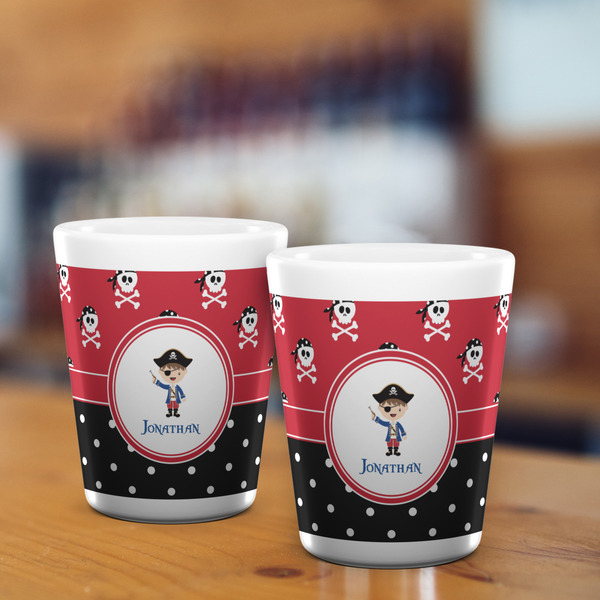 Pirate & Dots Shot Glass - White - LIFESTYLE
