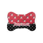 Pirate & Dots Bone Shaped Dog Food Mat (Small) (Personalized)