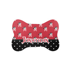 Pirate & Dots Bone Shaped Dog Food Mat (Small) (Personalized)