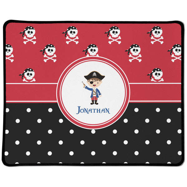 Custom Pirate & Dots Large Gaming Mouse Pad - 12.5" x 10" (Personalized)