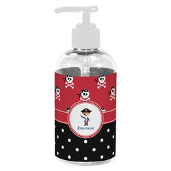 Pirate & Dots Plastic Soap / Lotion Dispenser (8 oz - Small - White) (Personalized)