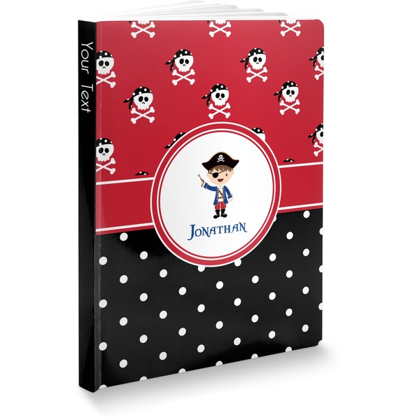 Custom Pirate & Dots Softbound Notebook - 5.75" x 8" (Personalized)