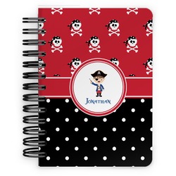 Pirate & Dots Spiral Notebook - 5x7 w/ Name or Text