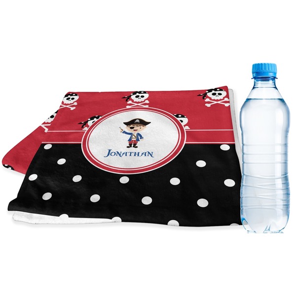 Custom Pirate & Dots Sports & Fitness Towel (Personalized)