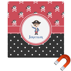 Pirate & Dots Square Car Magnet - 6" (Personalized)