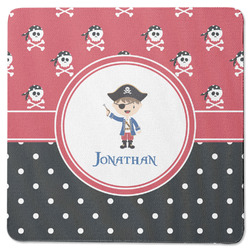 Pirate & Dots Square Rubber Backed Coaster (Personalized)