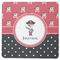 Pirate & Dots Square Rubber Backed Coaster (Personalized)
